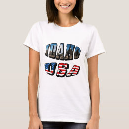 Text från Idaho Bild och Flagga USA T-shirt