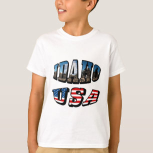 Text från Idaho Bild och Flagga USA Tee Shirt