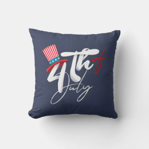 Text från juli och en patriotisk Hat Design Kudde
