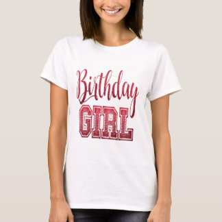 Text från Red Birthday Girl Tee Shirt