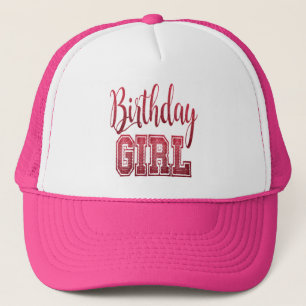 Text från Red Birthday Girl Truckerkeps