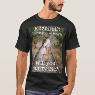 Text Giftermål Frieri Photo Marry Me Black T Shirt