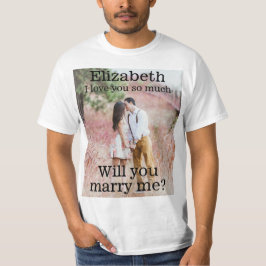 Text Giftermål Frieri Photo Marry Me White T Shirt