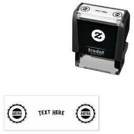 Text Här Anpassad Logo Kontor Företagsetikett Gumm Självfärgande Stämpel