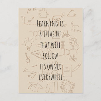 text i en skolbakgrund vykort