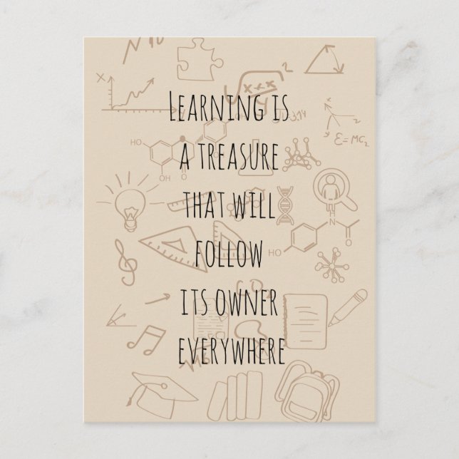 text i en skolbakgrund vykort (Framsida)