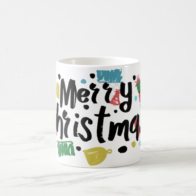 Text i Illustration god jul. Kaffemugg (Center)