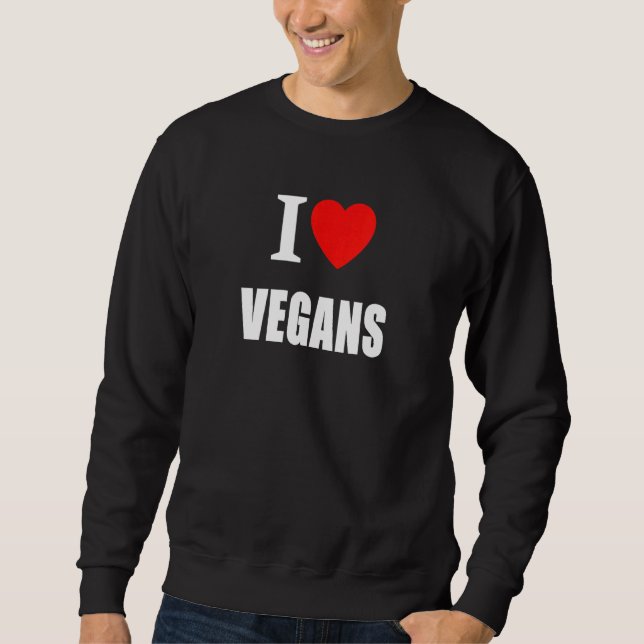 Text i Kärlek Vegans Lång Ärmad Tröja (Framsida)
