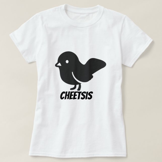 Text i Mahican: cheetsis och en svart fågel T-shirt (Design framsida)