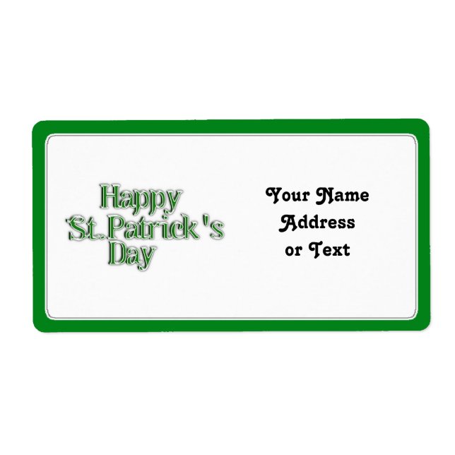 Text i St patrick's day Lycklig Fraktsedel (Framsidan)