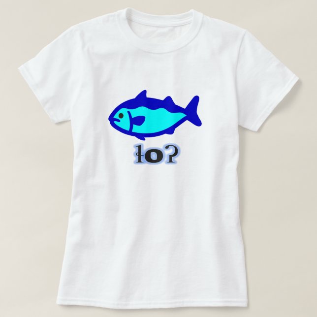 Text i Tsetsaut: ɬ oʔ och blå fisk Tee Shirt (Design framsida)
