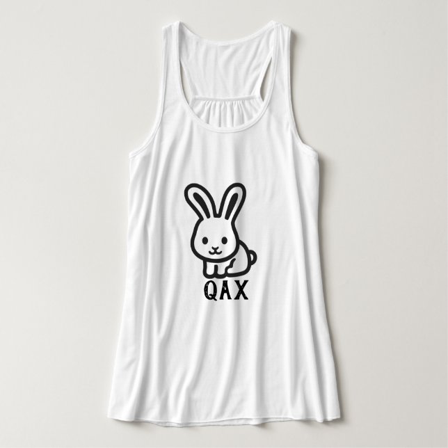 Text i Tsetsaut: qak och kanin Linne Med Racerback (Design framsida)