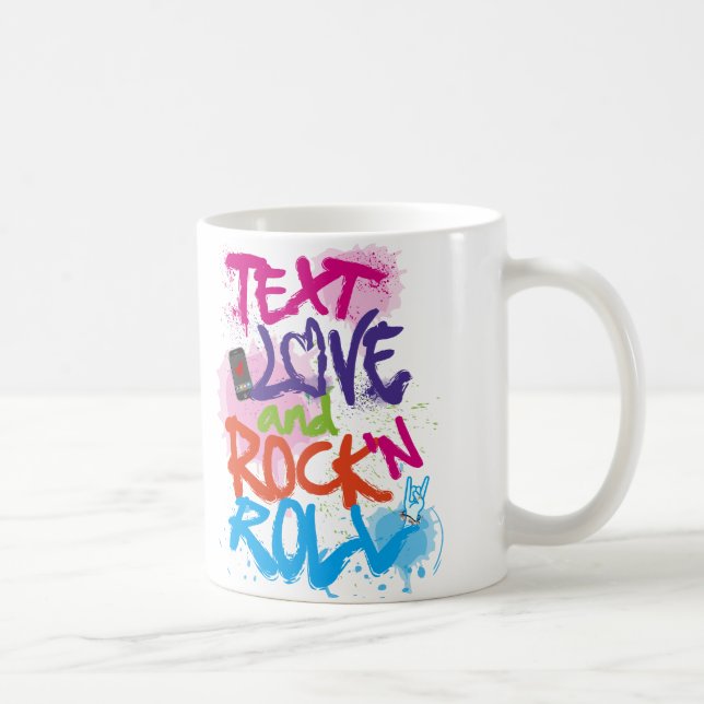 Text, Kärlek & Sten 'n Roll Kaffemugg (Höger)