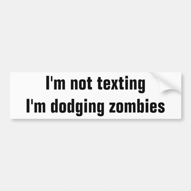 Text Kör eller Undvik Zombies Bildekal (Framsidan)