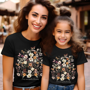 Text-kottagecore för tryckta blommor t shirt