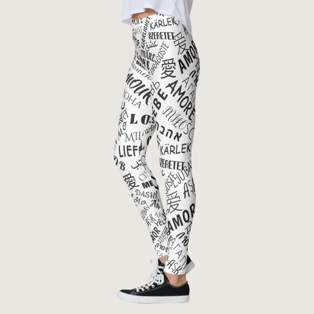 Text Leggings Kärlek Multi Language - ditt Färg (Vänster)