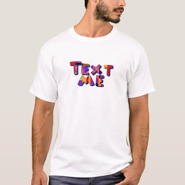 Text Me Herr Vit  T Shirt (Framsida)