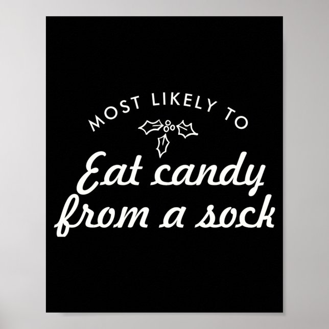 Text Most Likely To Xmas Fun Mistletoe T S  Poster (Framsidan)