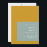 Text Mustard Sage Bröllop Inbjudningar<br><div class="desc">Textinbjudan för Geometric Typewriter med skräppostmeddelande med information om OSANS webbplats.</div>