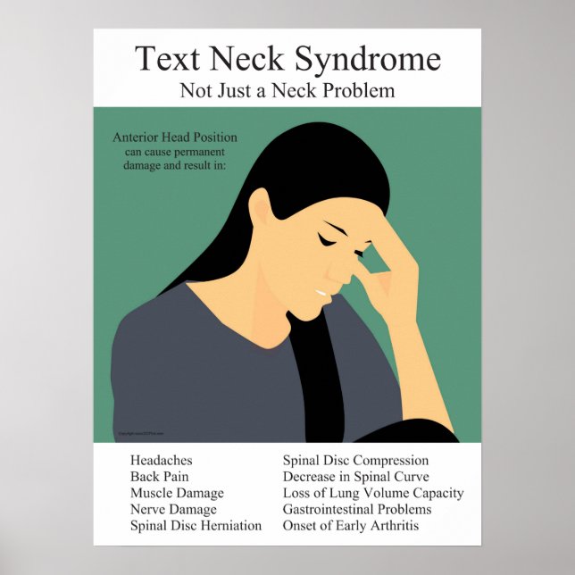 Text Nacke Syndrome Chiropraktik Fysisk behandling Poster (Framsidan)