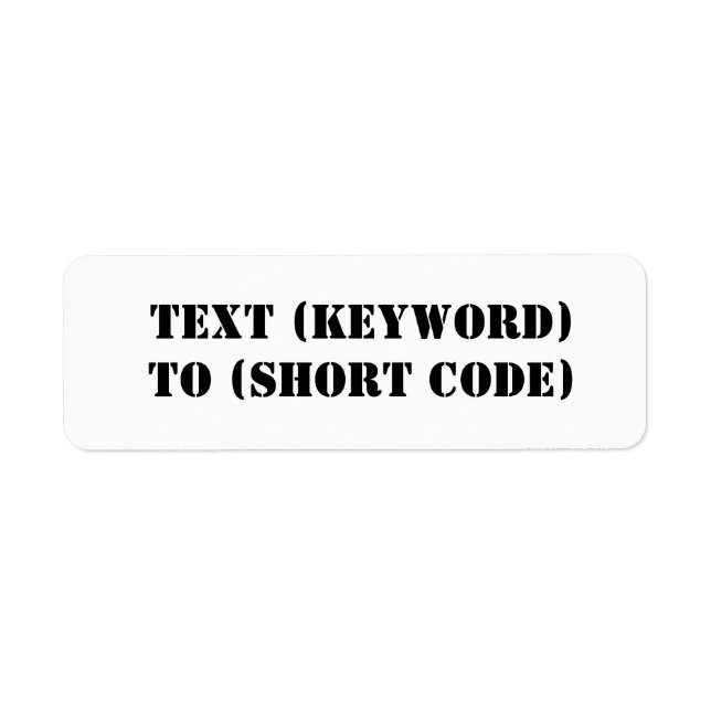 TEXT (NYCKELORD) TILL (KORT-KOD) RETURADRESS ETIKETT (Framsidan)