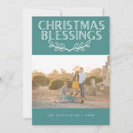 Text- och fjollfoto med modern välsignelse julkort