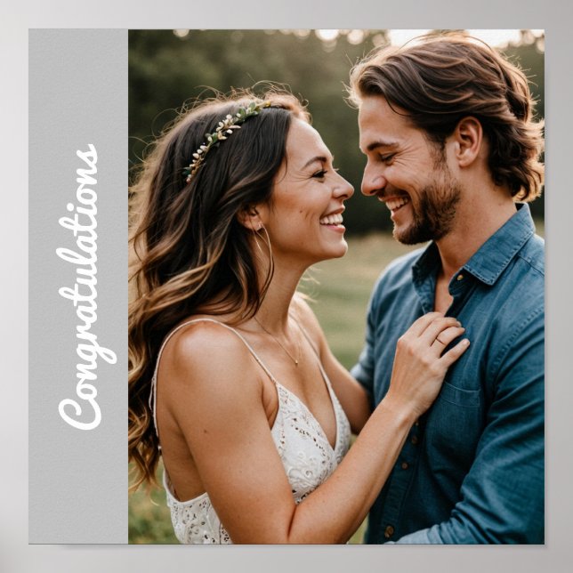 text och foto anpassad personlig förlovningsaffisc poster (Framsidan)