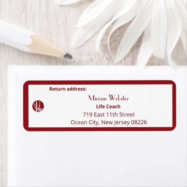 Text och Logotyp för Life Coach-Anpassningsbarna Returadress Etikett (Insitu)