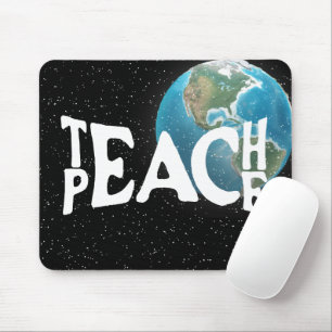Text och stjärnor för "Teach Peace" Musmatta