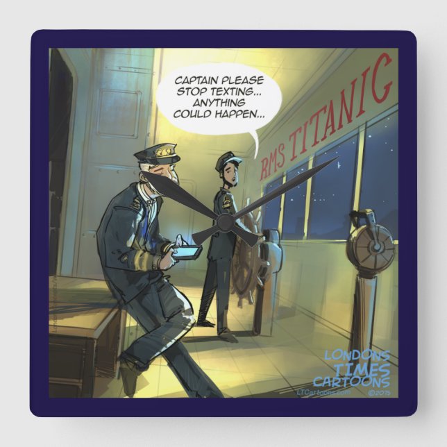 Text och titanisk, snygga väggklocka (Framsida)