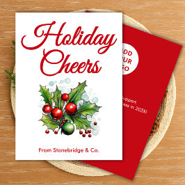  Text-Only Holiday Card | Add Business Name Julkort
