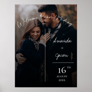 Text Överläggs Foto Välkommen Till Vårt Bröllop Poster