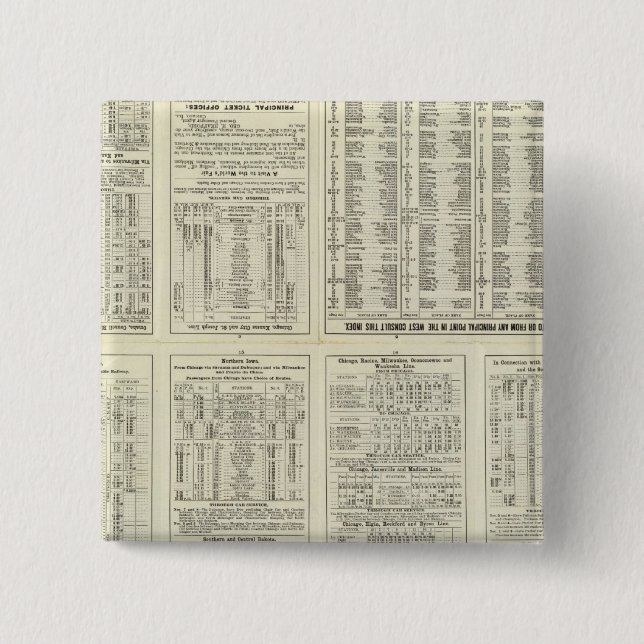 Text Page Chicago Milwaukee och St Paul Railway Knapp (Framsida)