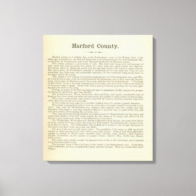 Text Page Harford County Canvastryck (Framsida)