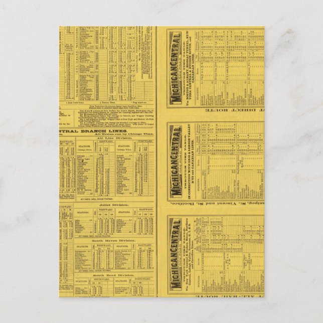 Text Page Michigan Central Railroad Vykort (Framsida)