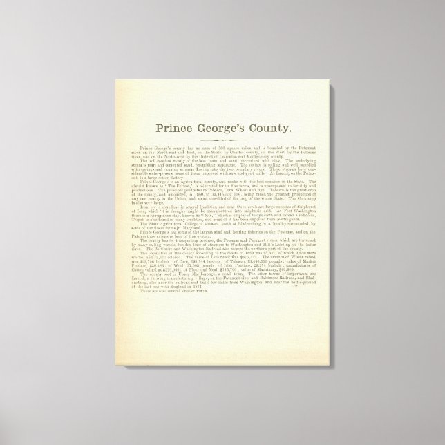 Text Page Prince George's County Canvastryck (Framsida)