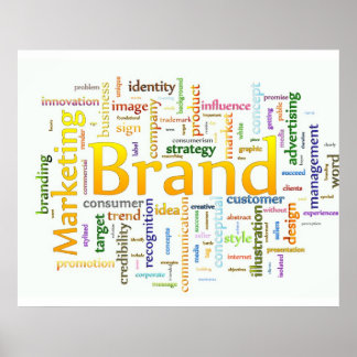 Text relaterad till varumärken och Marknadsföring Poster