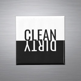 Text Ren smutsig Modern svart vit bländare Magnet