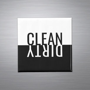 Text Ren smutsig Modern svart vit bländare Magnet