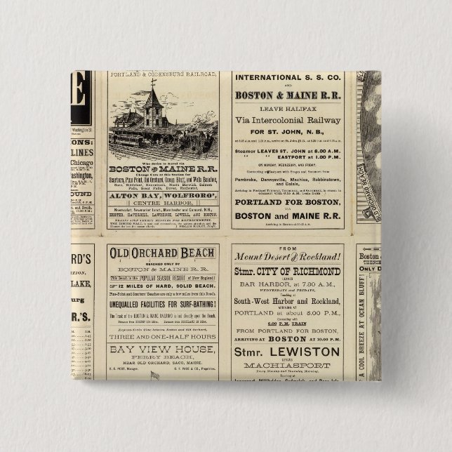 Text Sida av Boston och Maine Railroad Knapp (Framsida)