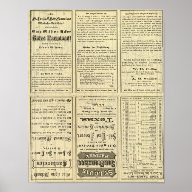 Text Sida av Saint Louis och San Francisco Railway Poster (Framsidan)