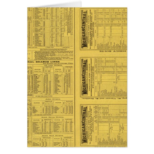 Text Sida Michigan Central Railroad Hälsningskort (Framsidan)