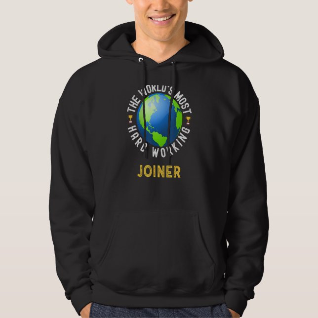 Text som säger världens hårdast arbetande vän hoodie (Framsida)