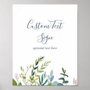 Text-tecken för Anpassningsbar av sommarGreenery Poster