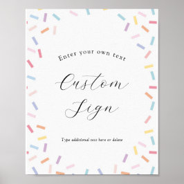 Text-tecken för Anpassningsbarna Baby Sprinkle Poster