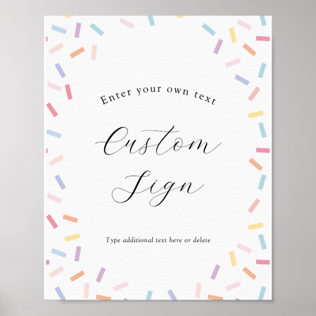 Text-tecken för Anpassningsbarna Baby Sprinkle Poster (Framsidan)