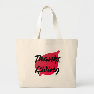 Text Thanksgiving Typografi i Löv Jumbo Tygkasse