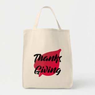 Text Thanksgiving Typografi i Löv Tygkasse