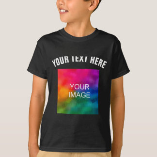 Text Upload Photo Template Boys Kids Modern _1  T Shirt
