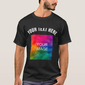 Text Upload Photo Template Boys Kids Modern _1  T Shirt